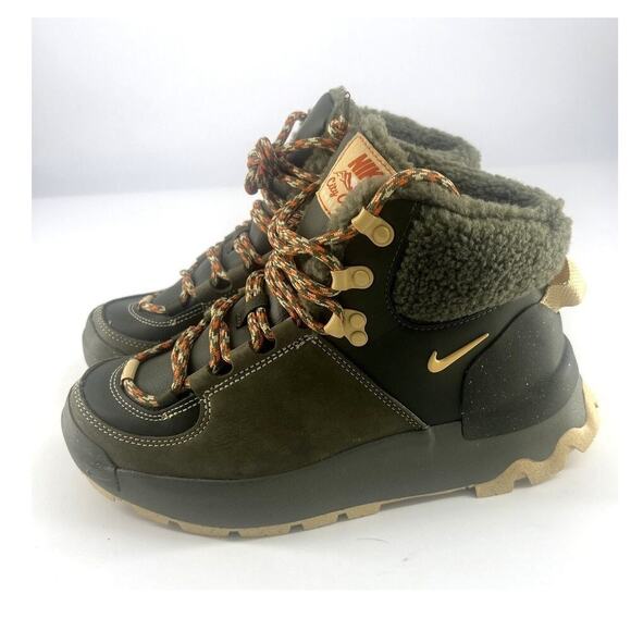 Nike City Classic PRM Boots Womens Size 7.5 Green Tan Cargo Khaki Activewear New - Picture 1 of 9